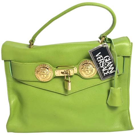 lime green versace bag|1990s Gianni Versace Lime Leather Kelly Bag .